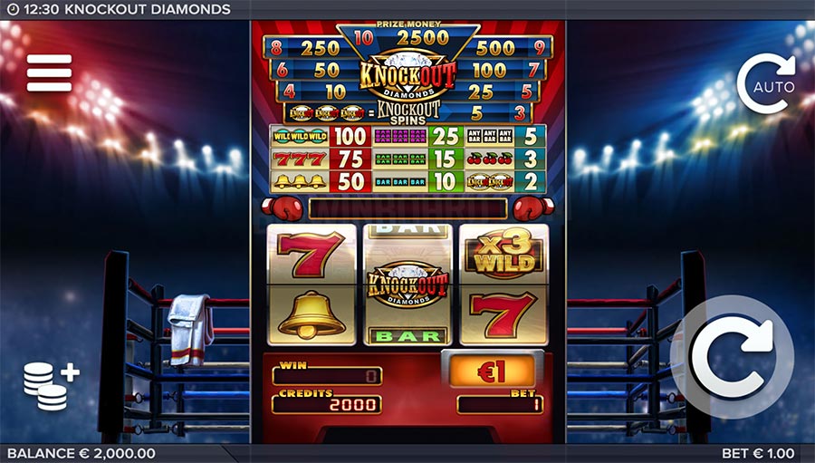 Knockout Diamonds Slot Gameplay