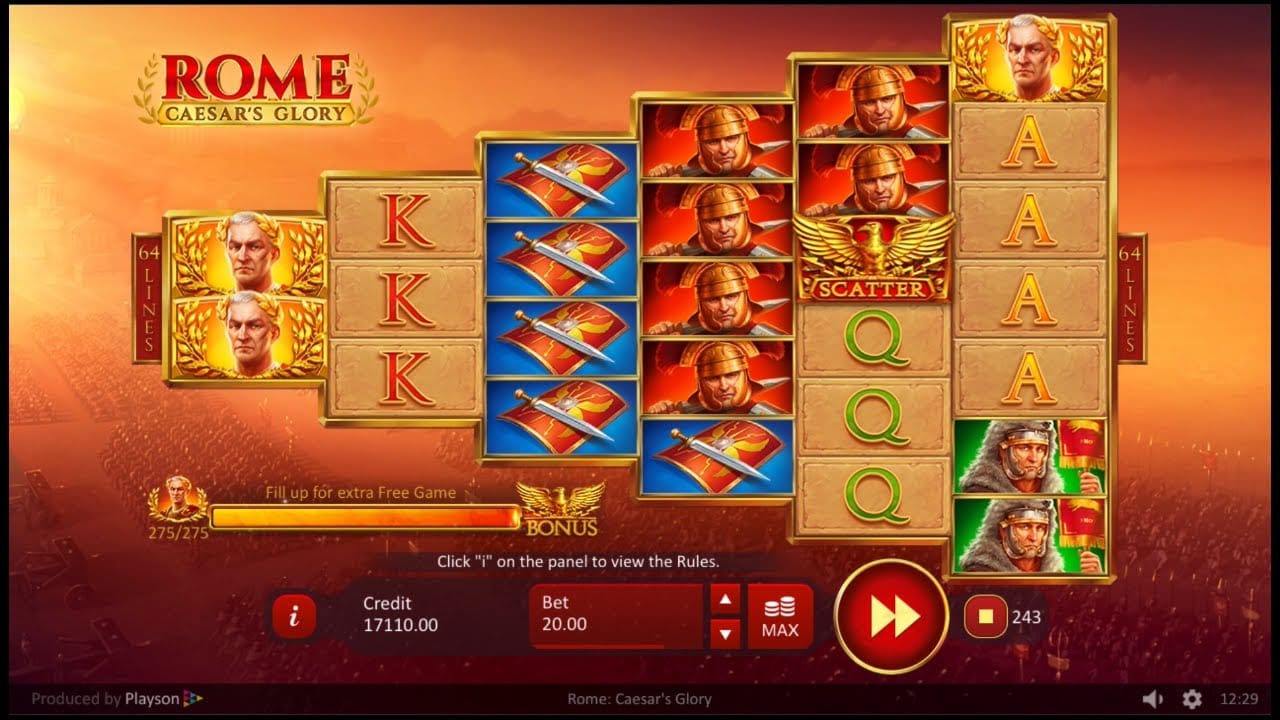 Rome: Caesar’s Glory Casino Game Play
